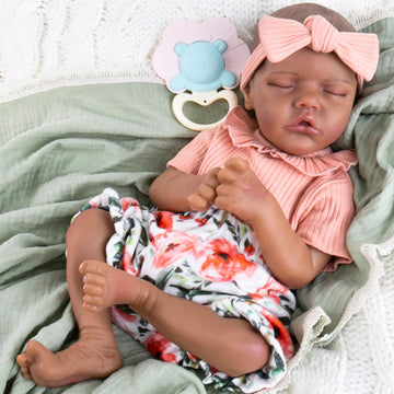 Aori Reborn Baby Doll Clothes Set - 20" Floral Pants & Shirt Outfit, Pink, for 17-20 Inch Lifelike Dolls