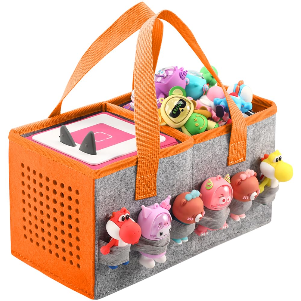Pisosn Carrying Case For Toniebox Starter Set And Tonies Figurines, Travel Felt Cloth Musical Toy Folding Bag For Toniebox Acces