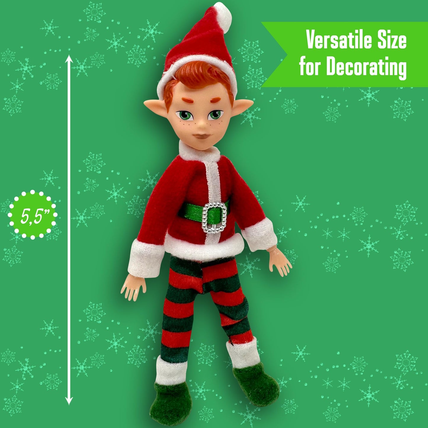 The Original Elf Christmas Dolls, Mini 5.5'' Christmas Elf Doll, Toy Elf For Kids Or D Cor, Toy Elf Dolls For Christmas, Christ