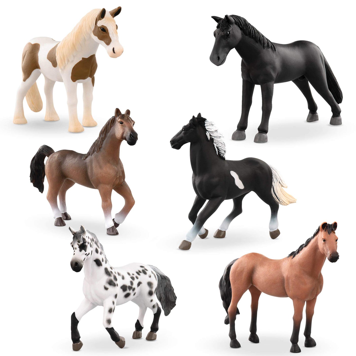 Terra By Battat - 6 Pcs Horse Figurines - Horse Toy Set - Realistic Plastic Animal Figurines - Collectible Horse Gift For Kids 3