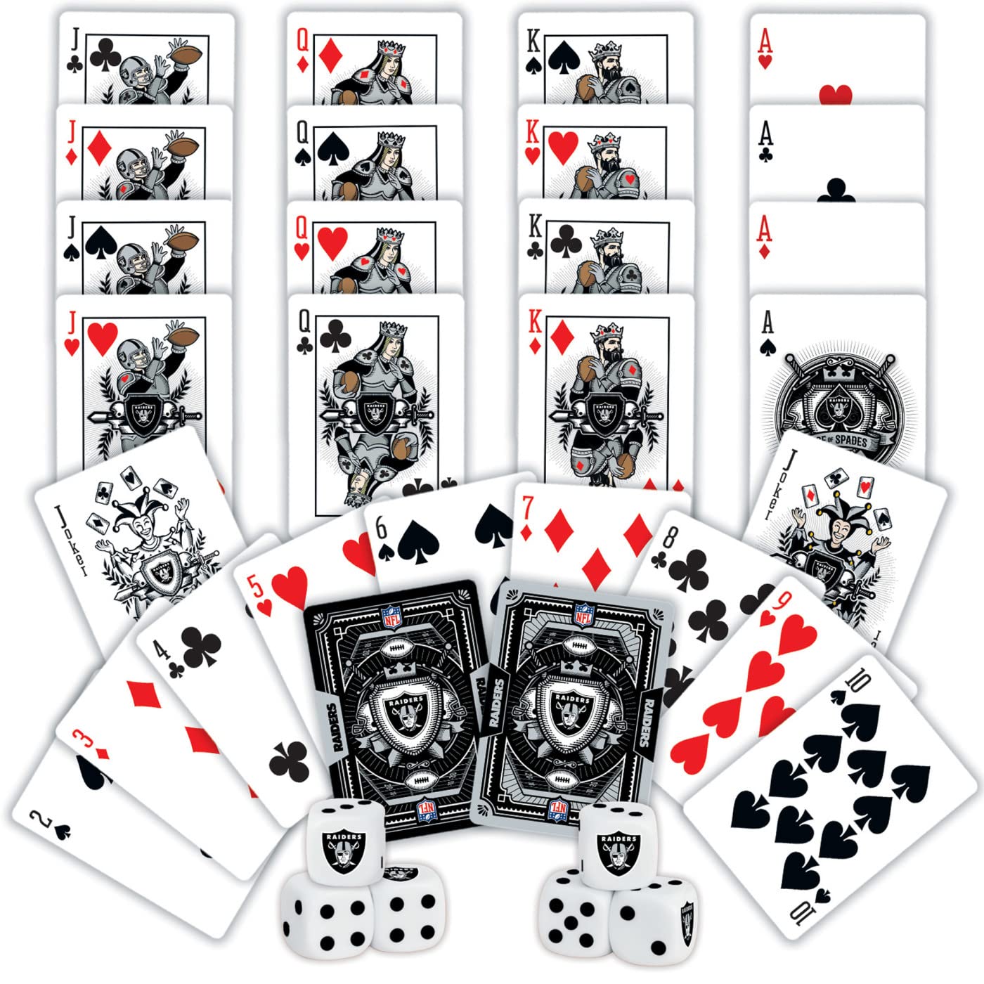 Las Vegas Raiders Playing Cards And Dice Set