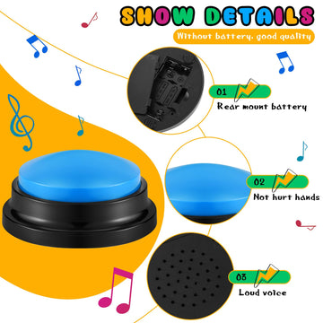 Honoson 8 Pieces Recordable Answer Buzzers Button for Trivia Games Show Buzzers Recording Buttons Gifts for Back to School Classroom Team(Blue Green Color)