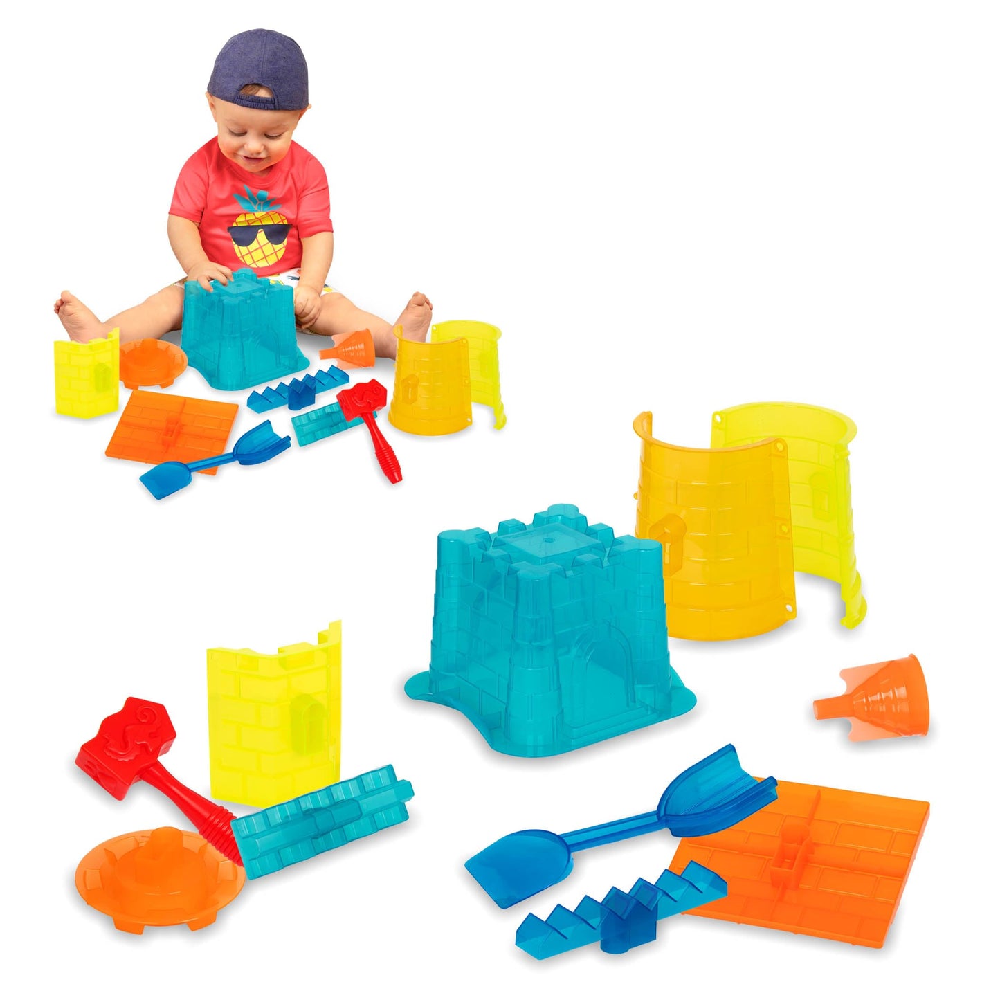 Battat - Sand Toys For Kids - 11Pc Sandcastle Building Kit With Molds And Shovel - Outdoor Sandbox Toys - Sand Castle Play Set -