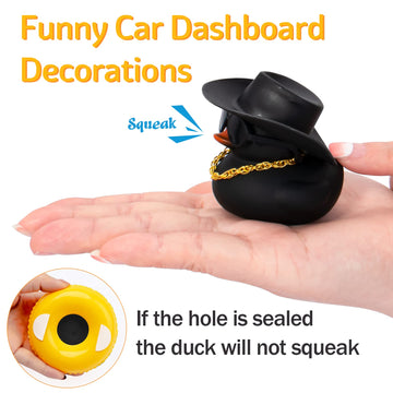 Wonuu Car Accessories Rubber Ducks Dashboard Decorations Rubber Duck Pink Accessories Dashboard Duck Car Decorations Car Ducks For Dashboard Car Duck Car Dashboard Decorations, Bg-Black-Cowboyblack