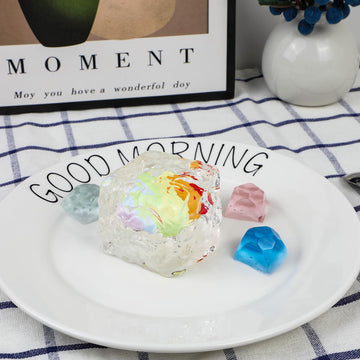 Taba Squishy Cube Kit - Nice Transparent Fidget Toy With Rainbow Design For Stress Relief