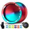 Magicyoyo V10 Blue Red Unresponsive Yoyo Professional Finger Spin Yoyo With 12 Yoyo Strings, Yoyo Case, Yoyo Glove