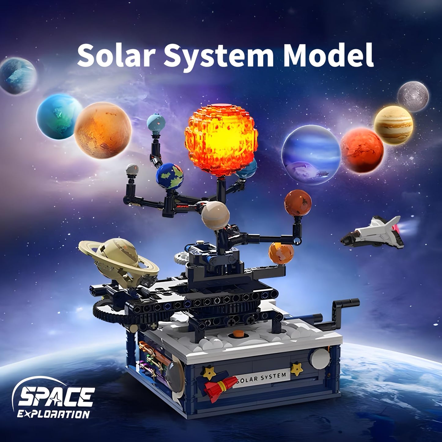 Caximsy Solar System Model Building Blocks Sets With Acrylic Display Box