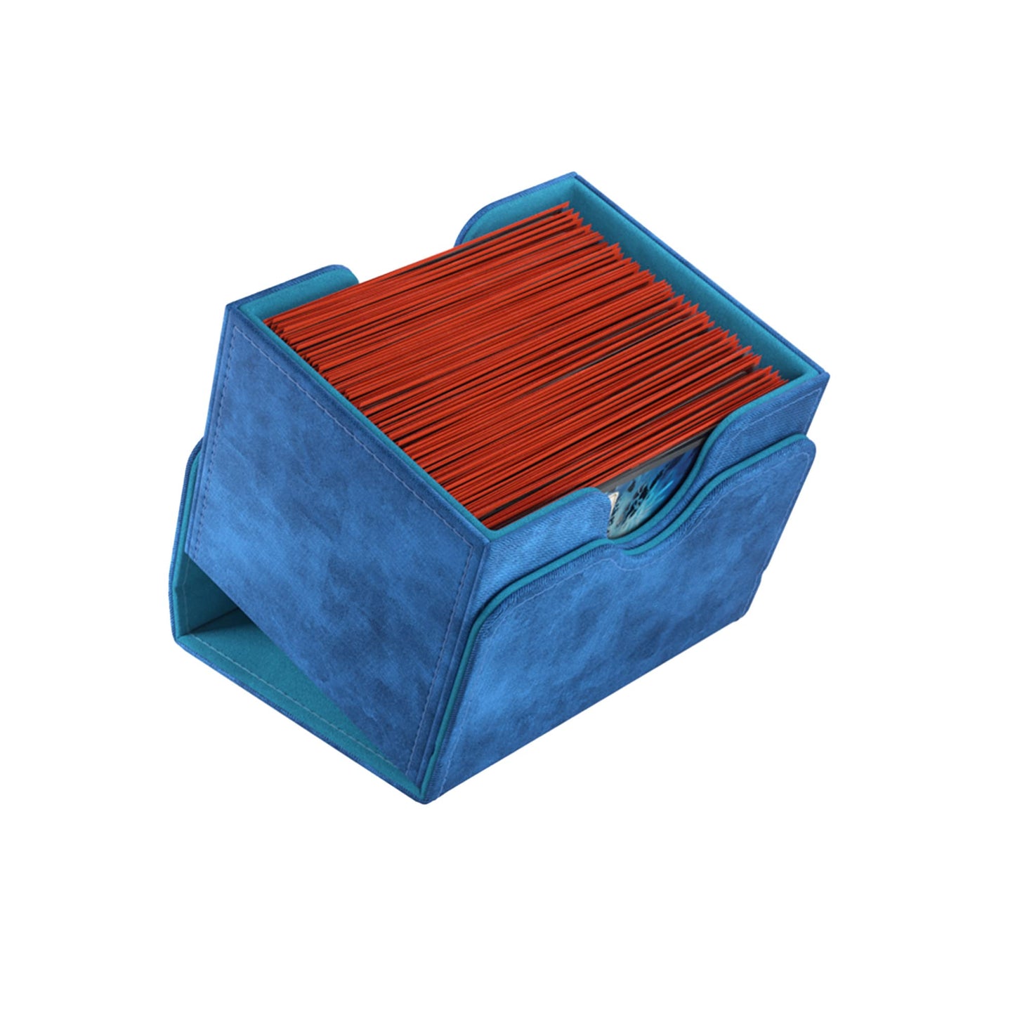 Sidekick 100+ Xl Convertible Deck Box | Sideloading Card Storage With Removable Cover Clips Holds 100 Double-Sleeved Cards In Extra Thick Inner Sleeves Blue Color Made By Gamegenic (Ggs20092Ml)