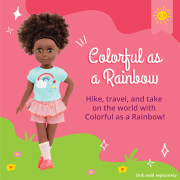 Glitter Girls Rainbow Summer Outfit for 14-inch Dolls - Colorful Clothes & Accessories for Girls Ages 3 and Up