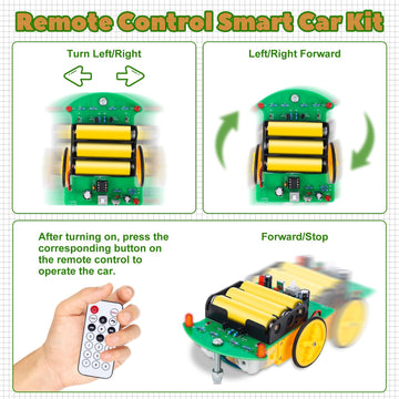 Mioyoow Soldering Practice Kit, Diy Remote Control Car Kit Beginners Learning Solder Kit School Electronic Soldering Projects For Stem Education, Smart Robot Car Toy For 15+ Years Old Boys Girls