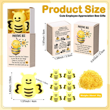 Wettarn Bee Gifts Stress Balls - 24 Sets with Inspirational Gift Boxes, 1.57 x 1.42 inches, Perfect for Office Stress Relief