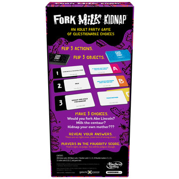 Hasbro Gaming Fork Milk Kidnap Game for mature-themeds Only an mature-themed Party Game of Questionable Choices Ages 17+ for 3 to 10 Players Hilarious NSFW Card Games