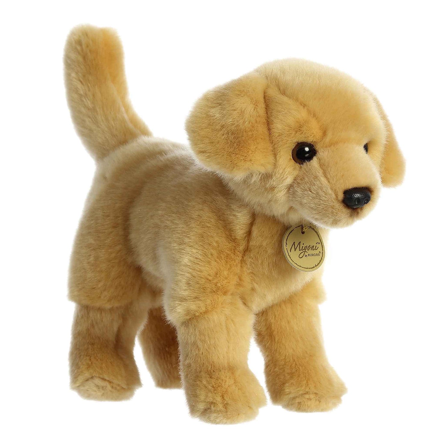 Aurora® Realistic Miyoni® Yellow Labrador Stuffed Animal - Lifelike Detail - Cherished Companionship - Brown 10 Inches