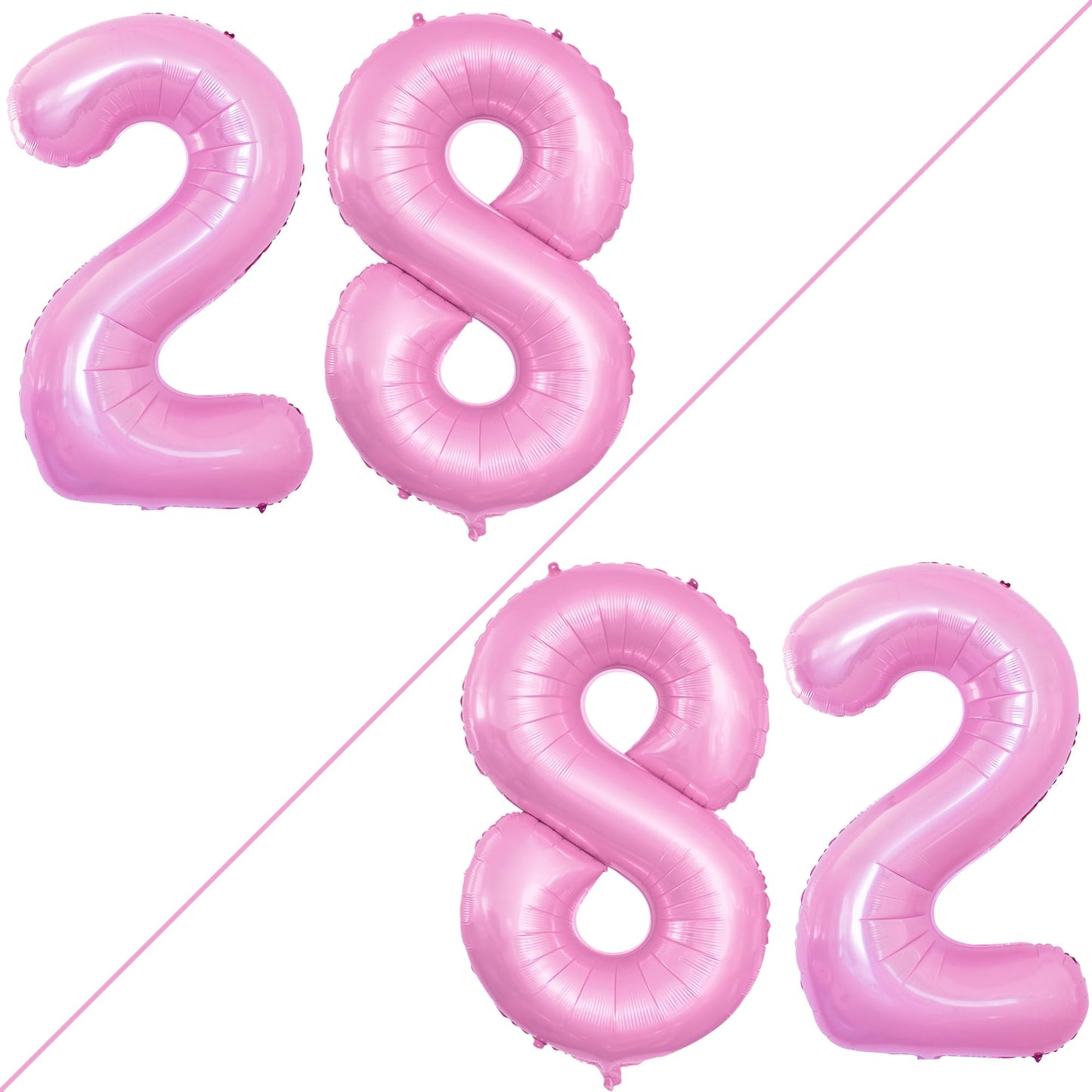 GOER Jumbo Foil Balloons for 28th & 82nd Birthday, 42 Inch, Light Pink, Polypropylene