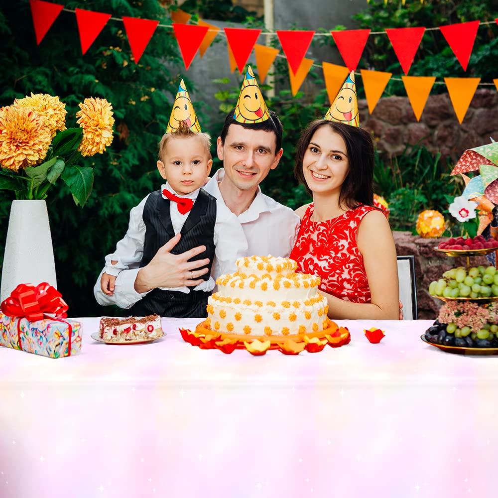 2 Pack Pastel Rainbow Tablecloth Disposable Plastic Table Covers Pastel Rainbow Party Decorations Watercolor Party Table Cloths