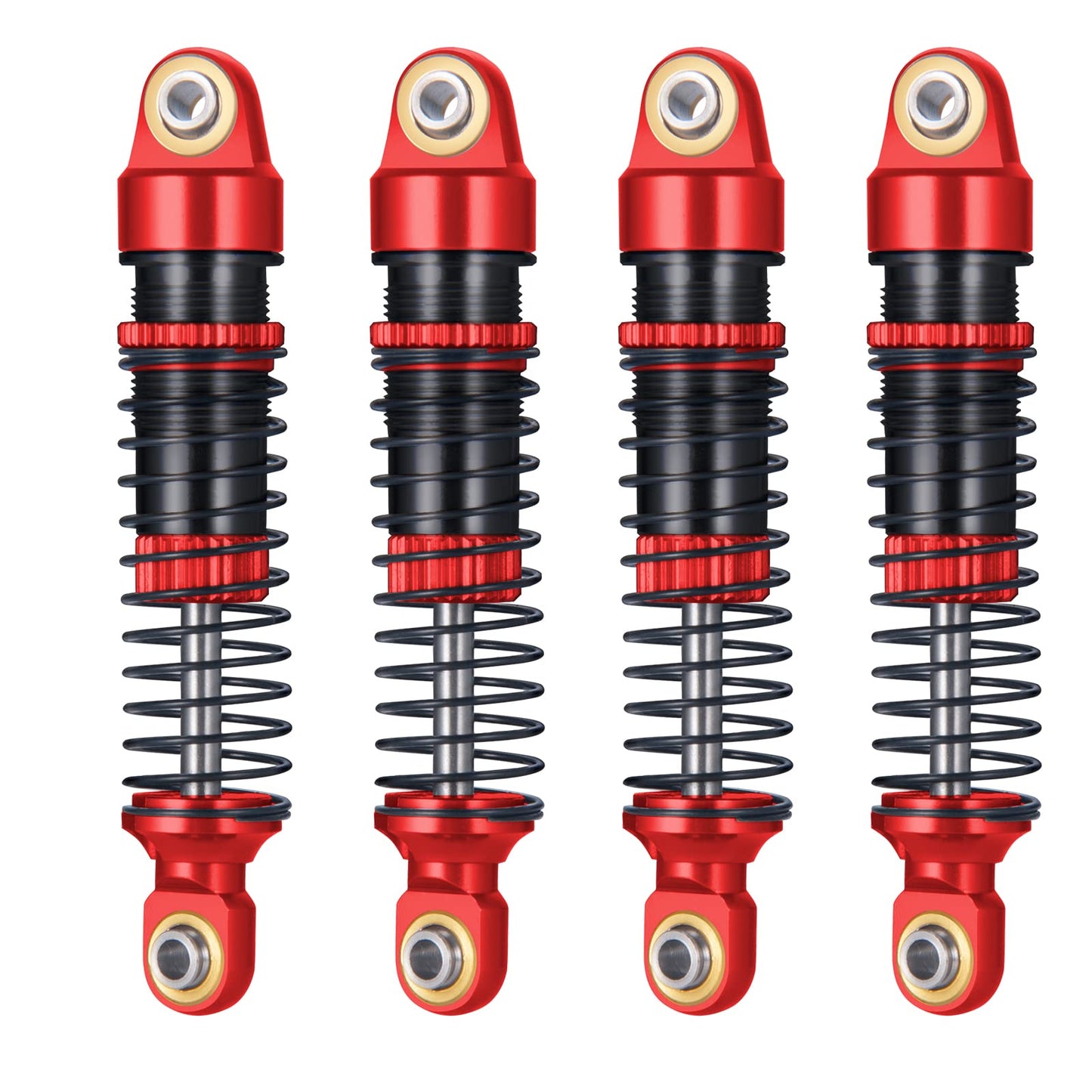 RCLIONS 1/18th RC Shocks Adjustable Absorber Damper for TRX4M 1:18th RC Crawler Car Upgrades (Red)