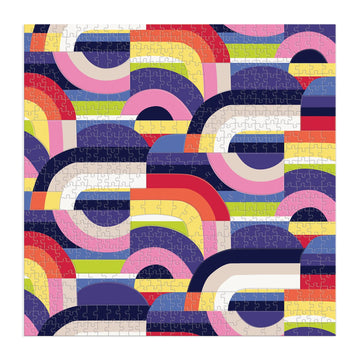 Trina Turk 500 Piece Double Sided Puzzle With Shaped Pieces From Galison - Colorful Puzzle With 15 Shaped Pieces, Featuring The