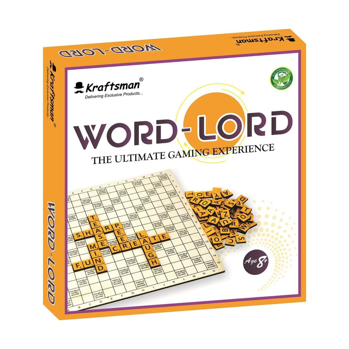 Kraftsman Word Lord Wooden WordBuilding Board Game for Kids & Adults | Strategic Vocabulary Game for All Ages