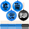 32 Pcs Video Game Punch Balloons Pixelated Punch Ball Pixel Video Game Balloons Latex Balls Toys For Birthday Party Favors Supplies, Goodie Bag Filler(Blue, Black)