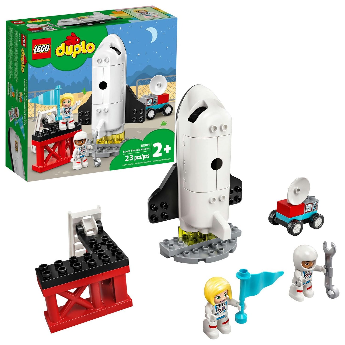 Lego Duplo Town Space Shuttle Mission Rocket Toy 10944, Set For Preschool Toddlers Age 2-4 Years Old With Astronaut Figures