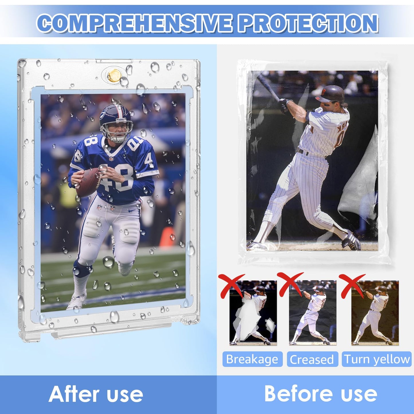 100Pt Magnetic Card Holders For Trading Cards, 18Ct One Card Touch Holder Baseball Card Thick Protectors Hard Plastic Magnetic C