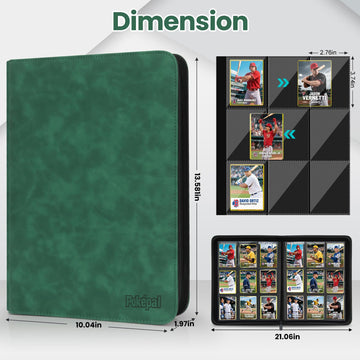 Pok?pal Trading Card Binder 9 Pocket Card Collection Binder for 540 Cards enhanced Card Book Double Sided Pocket Collector Album Card Holder Folder for TCG PM MTG OPCG YGO Sports Cards (Dark Green)