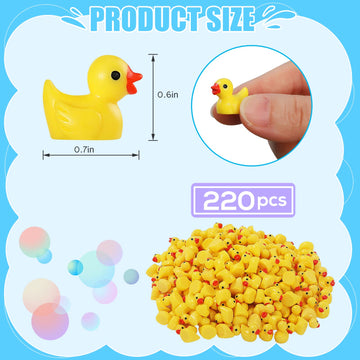 Louhua Mini Ducks 220 Pack Tiny Duck Figurines Bulk For Miniature Dollhouse Decor Accessories Garden Aquarium Potted Ornament Party Toys Diy Craft Office Classroom Activity To Hide