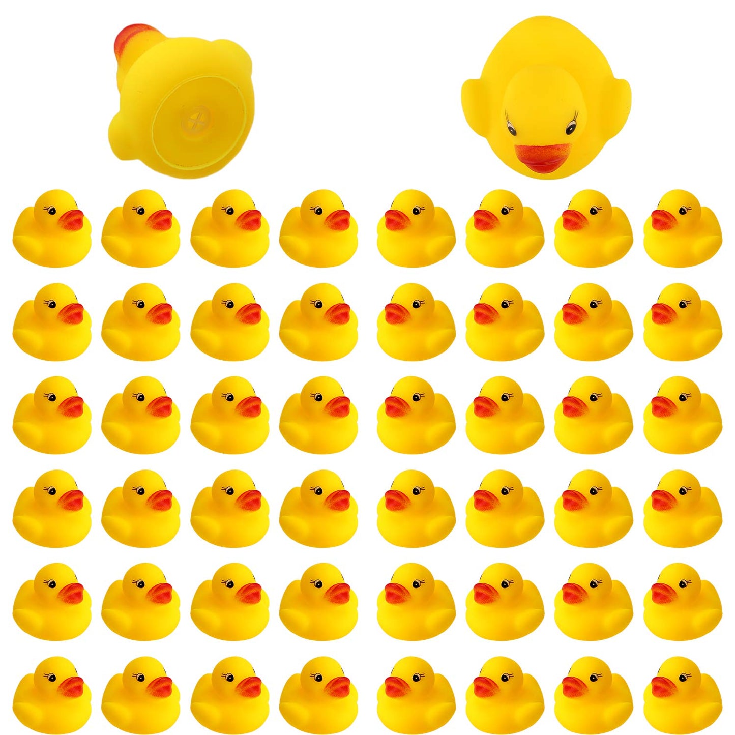 Savita 50Pcs Rubber Ducky Bath Toy For Kids, Float And Squeak Mini Small Yellow Ducks Bathtub Toys For Shower/Birthday/Party Sup