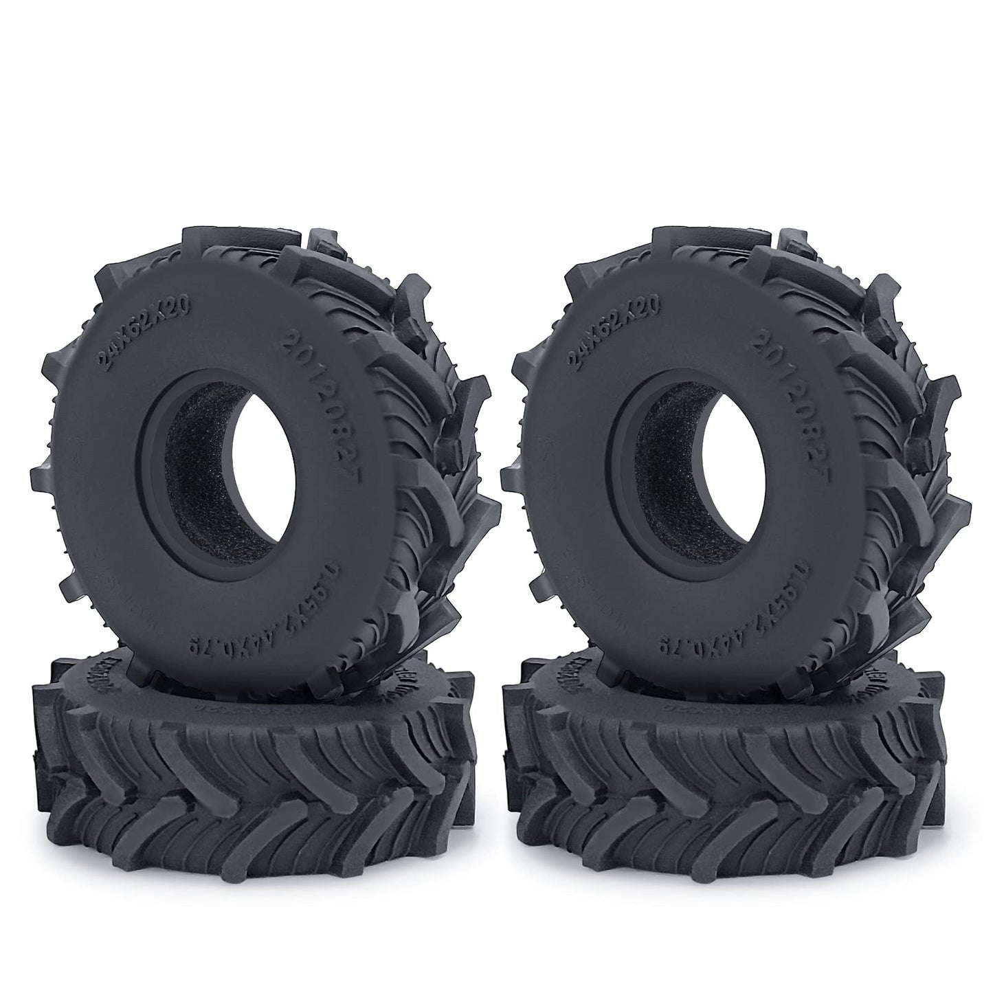 RCHUBAM 4PCS 1.0'' Micro Crawler Tires Rubber Mud Tires for 1/18 TRX4M 1/24 Axial SCX24 90081 AXI00001 AXI00002 AXI00005 AXI0000