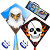 Honbo Beach Eddy Kites For Adults Easy To Fly,Eagle+Skull Diamond Kite For Kids Ages 4-10, Kite Handle(Eagle+Skull)