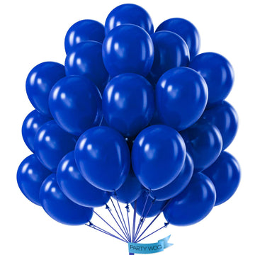 PartyWoo 12 Inch Blue Rubber Balloons - 50 pcs, Dark Blue for Birthday, Wedding, Baby Shower Decorations, Model Y59