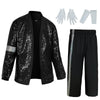 Nekifui Boys 70S Sequin Jacket Disco Outfits Pop King Costume For Kids Dance Star Set(Z3757,L)
