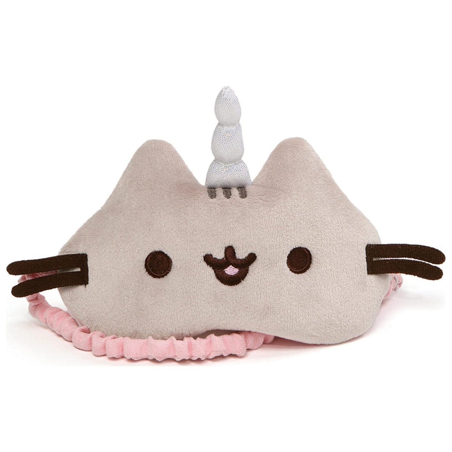 Gund Pusheen Pusheenicorn Unicorn Cat Sleep Mask Plush, Pink Grey, 7''