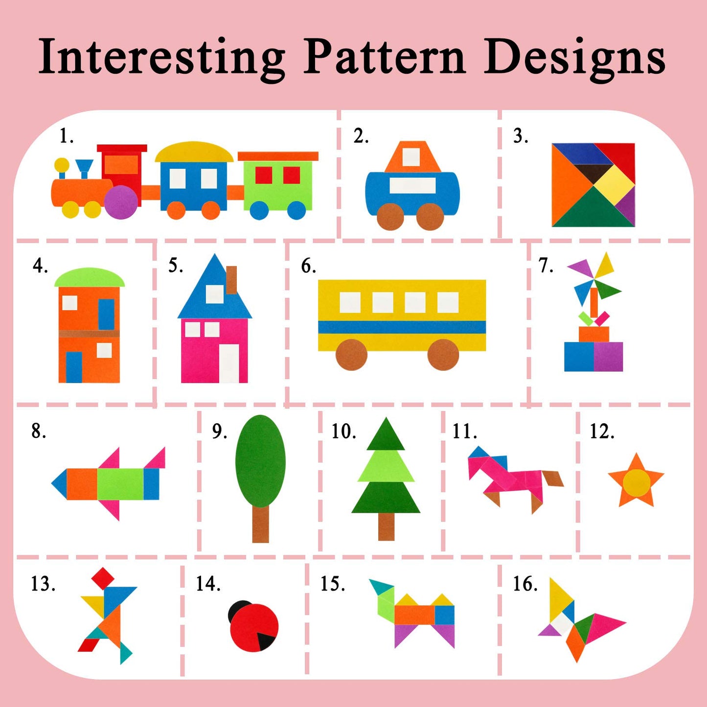 Craftstory 144 Pcs Shapes Felt-Board for Toddlers, Preschool Classroom Must Haves Learning Activities Tangram Toys Teacher Aide