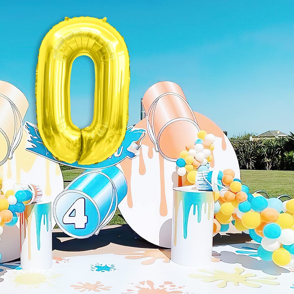 Number Balloon 40 Inch, Number Balloons Gold, Number 0 Balloon, Birthday Large Foil Gold Balloons, Birthday Party/Graduation/Ann