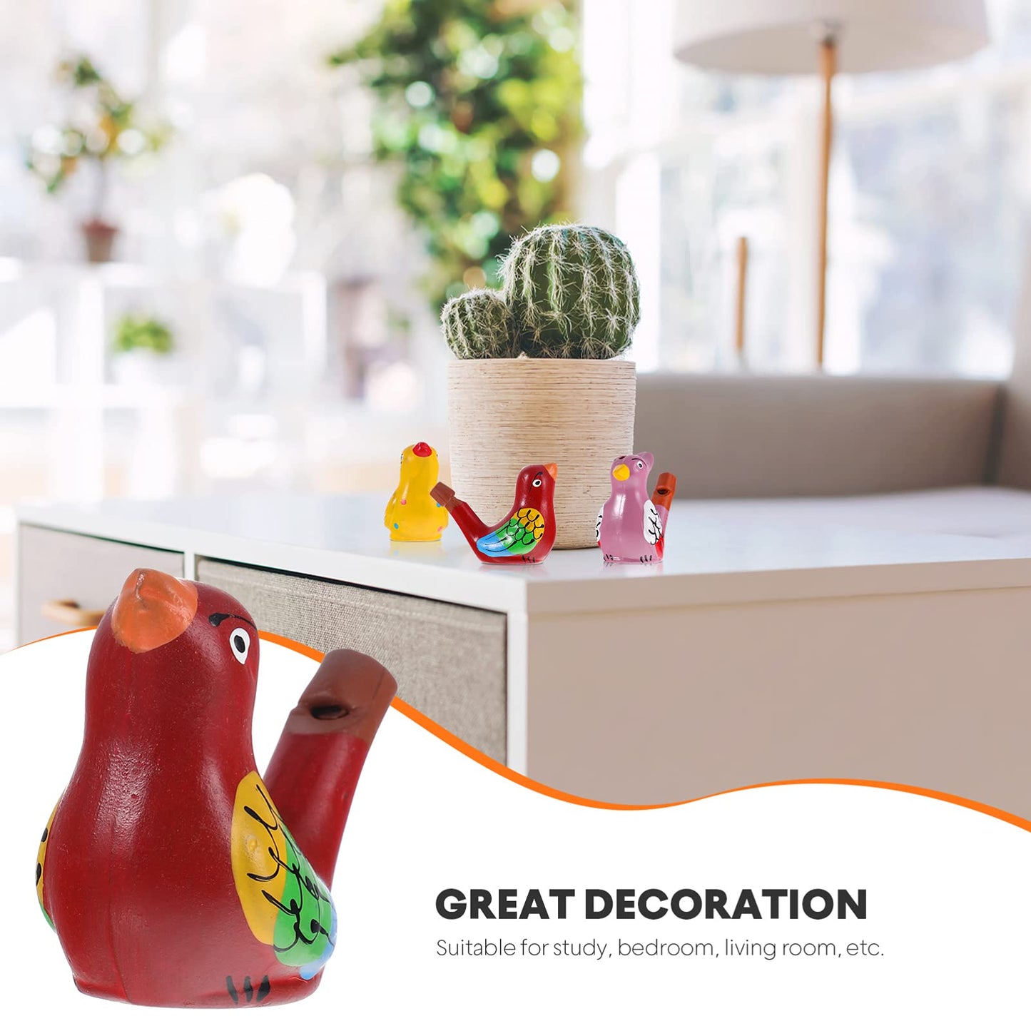 TOYANDONA Warbling Bird Whistle 6Pcs Ceramic Noise Makers for Kids & Adults - Fun Party Favors
