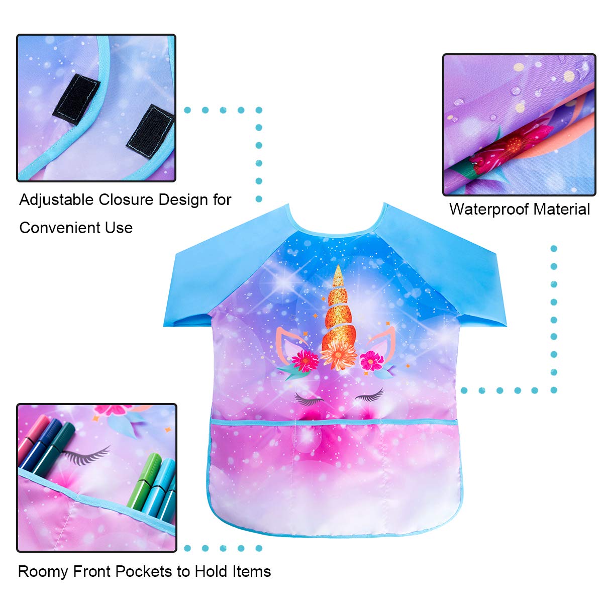 Sylfairy Art Smock For Kids Waterproof Artist Painting Smocks Toddler Painting Apron