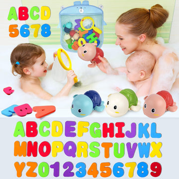 Bath Toys Kids Age 1-3 - Foam Bath Letters And Numbers Abc Alphabet Learning Toys Bathtub Toys Toddlers 2-4 Water Pool Shower Tu