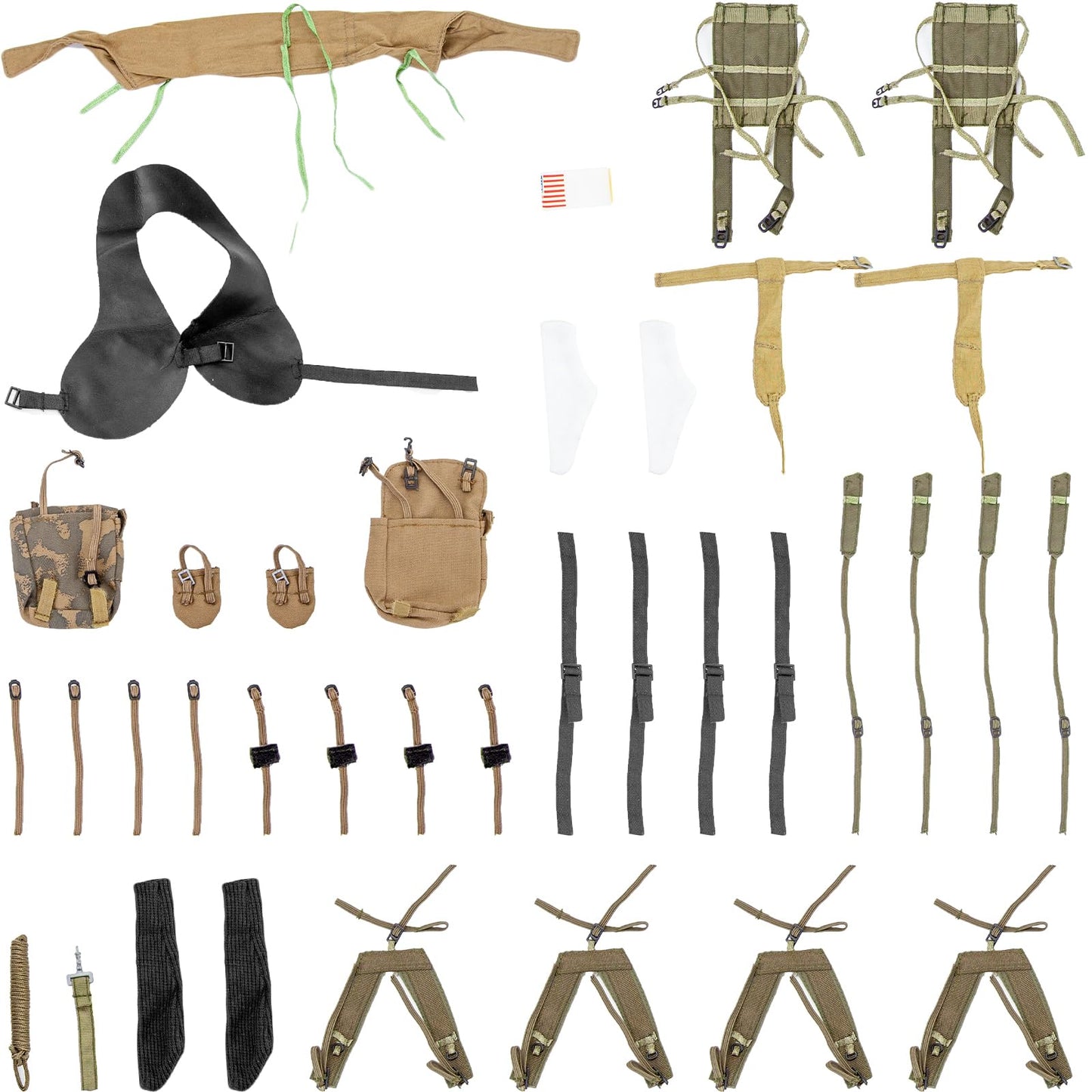 Sixpoints 8 Set 1/6 Scale Camo Military Uniforms Suit & Lots Harness Bag Accessories Fit For 12'' Gi Joe Ultimate Soldier Male M