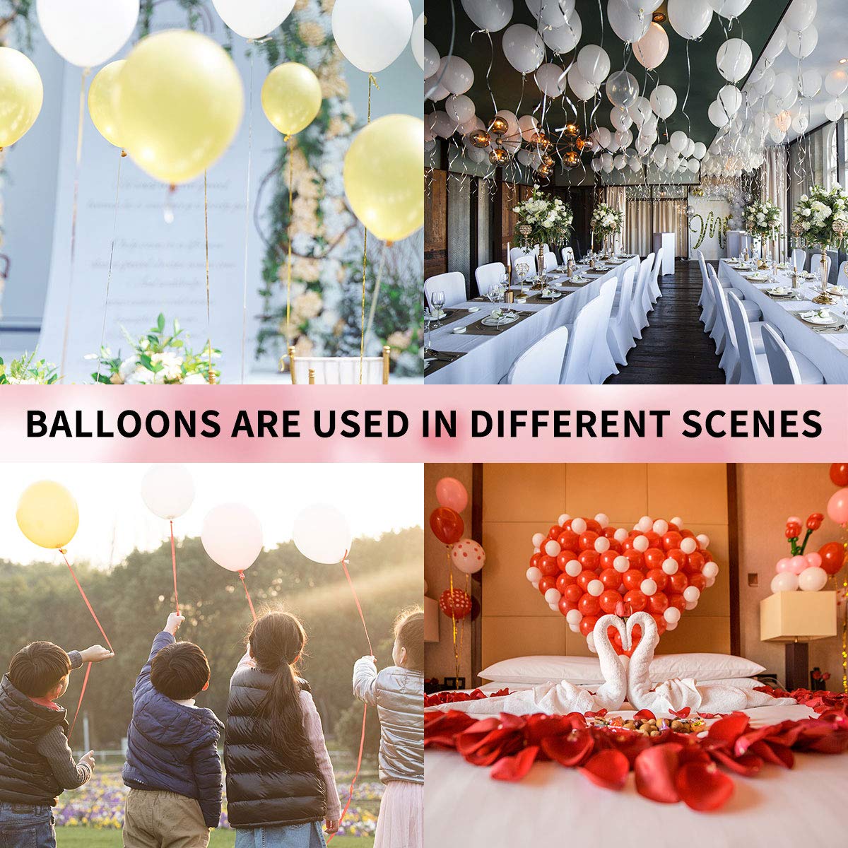 Oupking Giant Thick Balloons 36 Inch Magenta Big Round Latex Balloons 6 Packs For Party Decorations