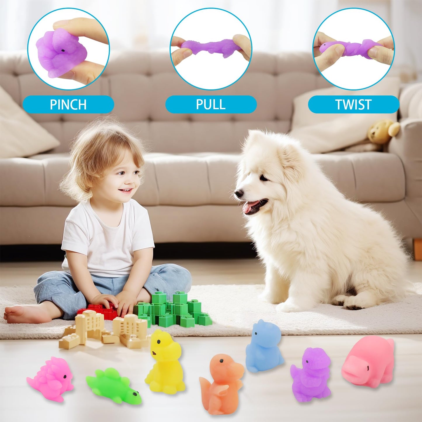 25 Pack Mochi Squishy Toys For Kids,Squishies Sensory Toys For Kids 5 To 7,Stress Relief Toys,Party Favors Mini Dinosaurs Toys S