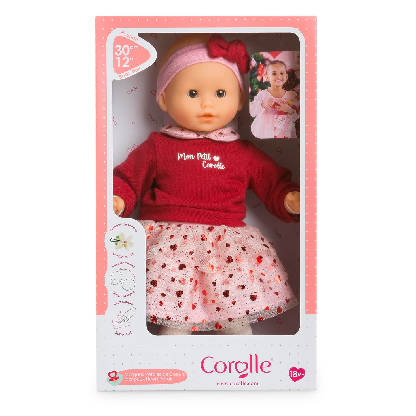 Corolle - My First Doll, Baby Calin Margaux Heart Petals, 30 Cm, From 18 Months, 9000100730