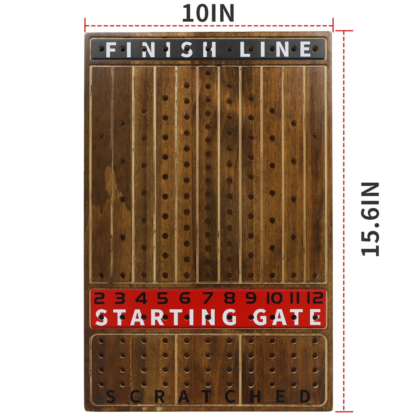 HOROW Metal Horse Racing Board Game - Luxury Solid Wood Edition with 11 Metal Horses, 2 Dice, and 2 Card Boxes, Flame1 Color
