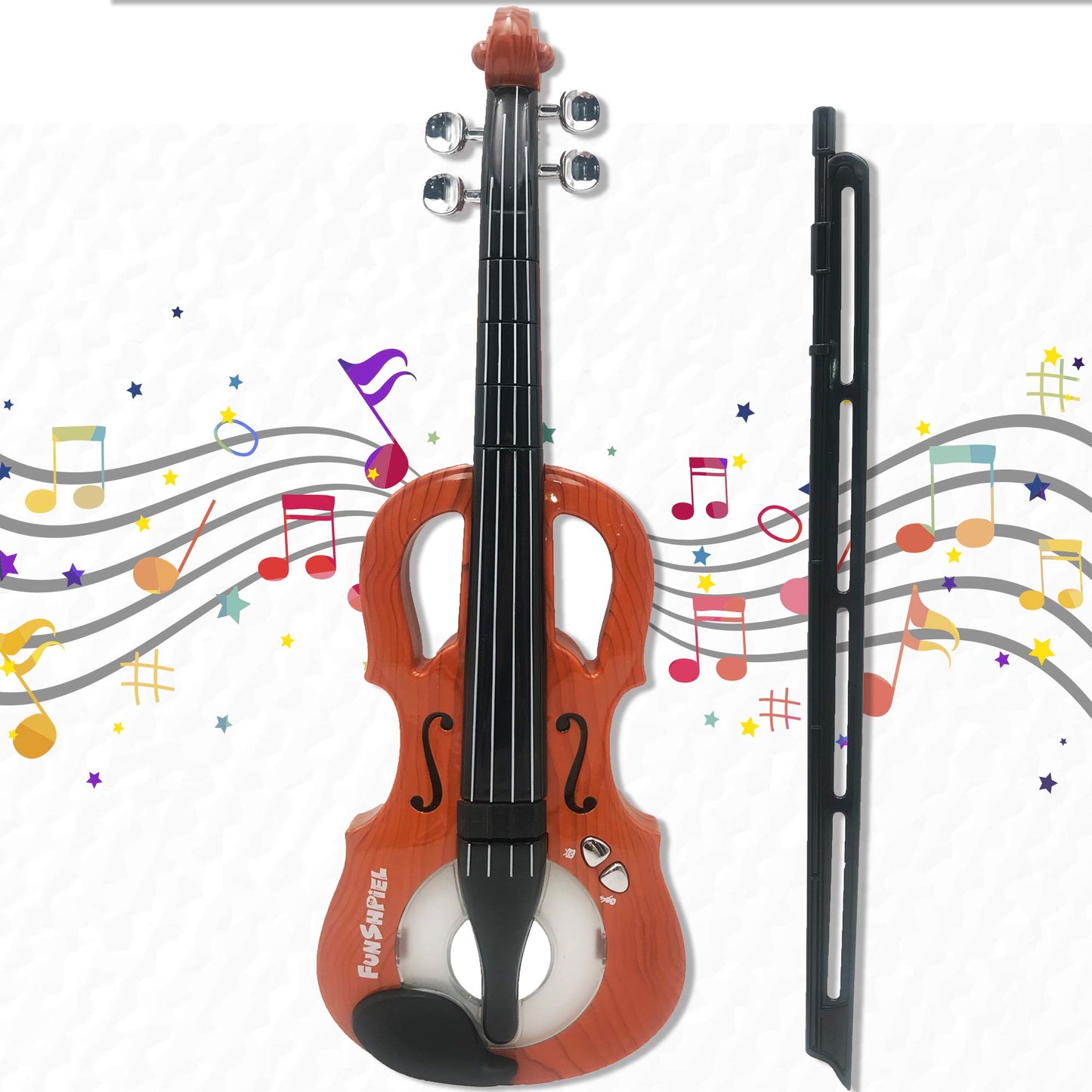 Toy Violin - Premium Kids Violin For Beginners, Electrical Kids Violin With 7 Songs - Adjustable Rhythm - Small Electrical Music