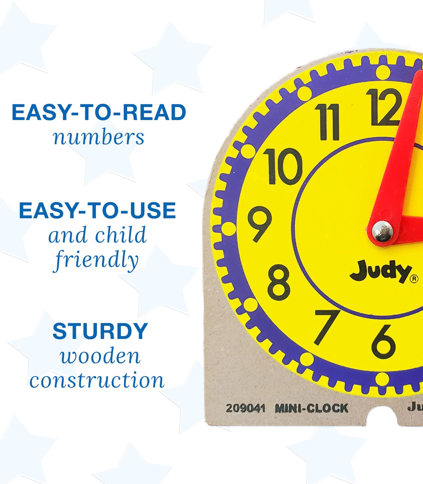 Carson Dellosa Mini Judy Clock Telling Time Clock Set, 12 Mini Judy Clocks, 4'' X 4'' Telling Time Teaching Clocks For Kids, Kin