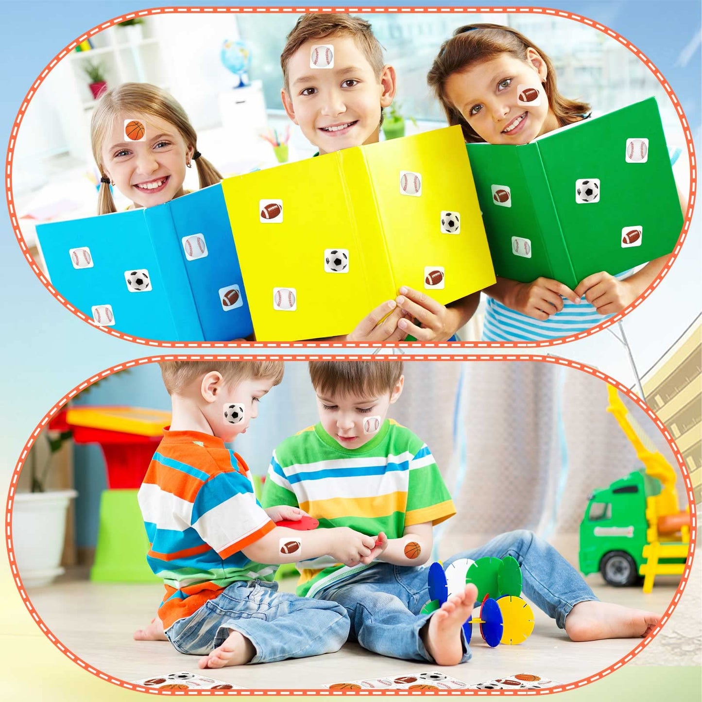 600 Pieces Sports Stickers For Kids Soccer Ball Stickers Baseball Stickers Football Stickers Basketball Football For Kids Teacher For Ball Themed Birthday Party Classroom Decorations(Multiple Balls)