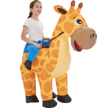 One Casa Blow Up Costume,Inflatable Costumes For Kids,Ride On Giraffe Costume,Halloween Costumes For Girls/Boys (4-6Yrs)