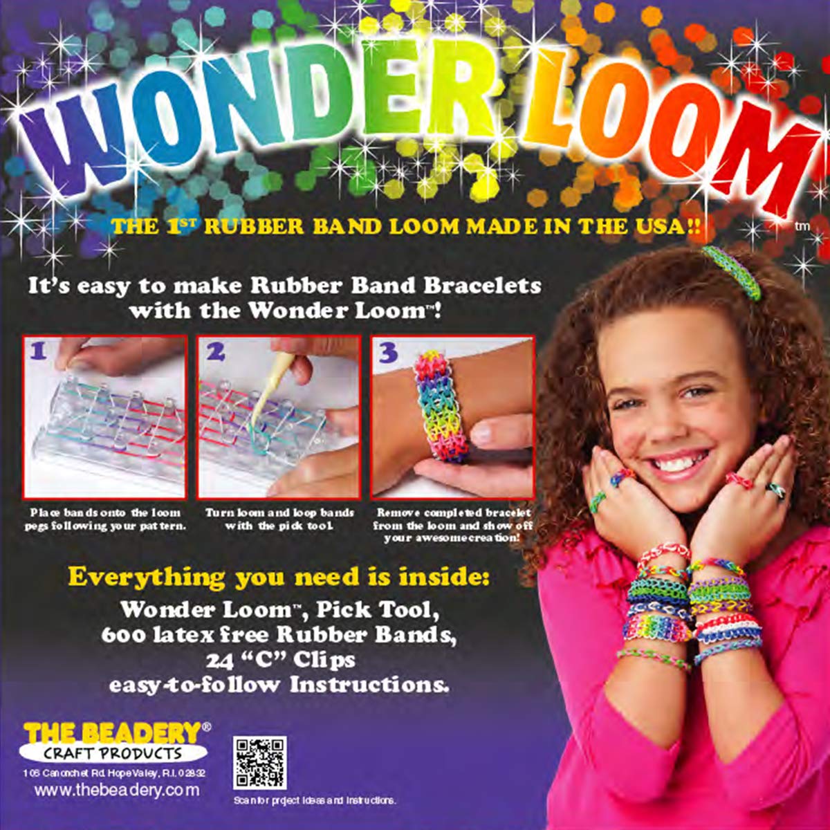 The Beadery Wonder Loom - Multicolor Rubber Band Bracelet Maker, Model 7270, Each
