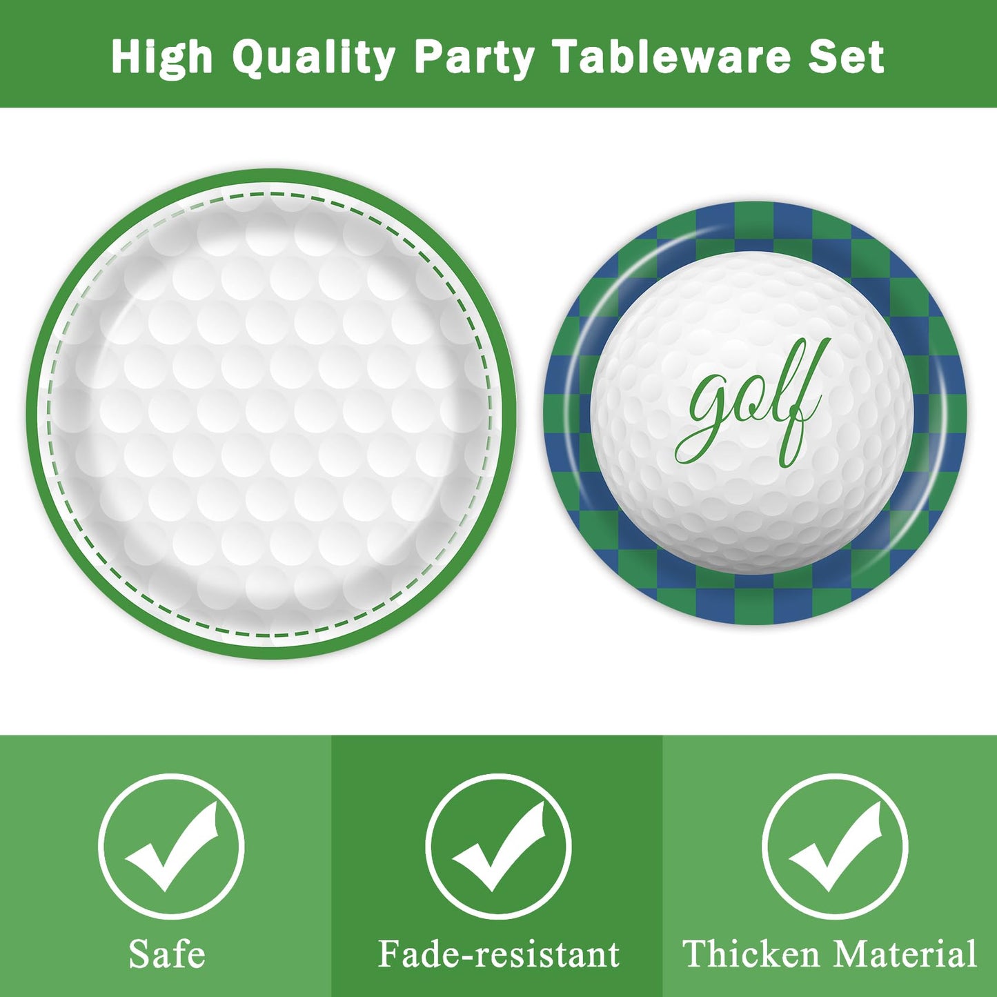 Bqk 96 Pcs Golf Plates And Napkins Golf Birthday Party Decorations Golf Party Supplies Golf Party Decor Golf Decorations For Par