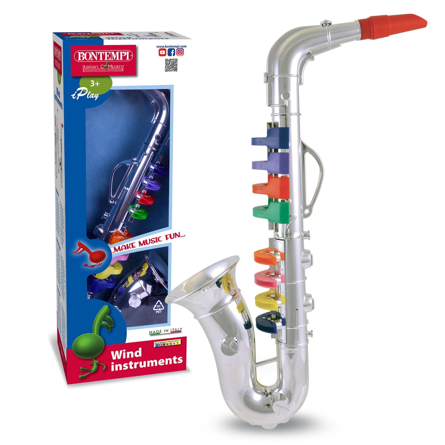 Bontempi 32 4331 8 Notes Saxophone, 42 Cm, Multi-Color